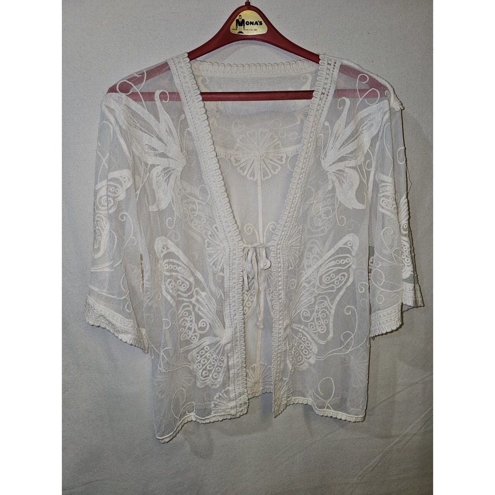 No Brand Cottage Core Festival Butterfly Lace Cardigan One Size Fits All